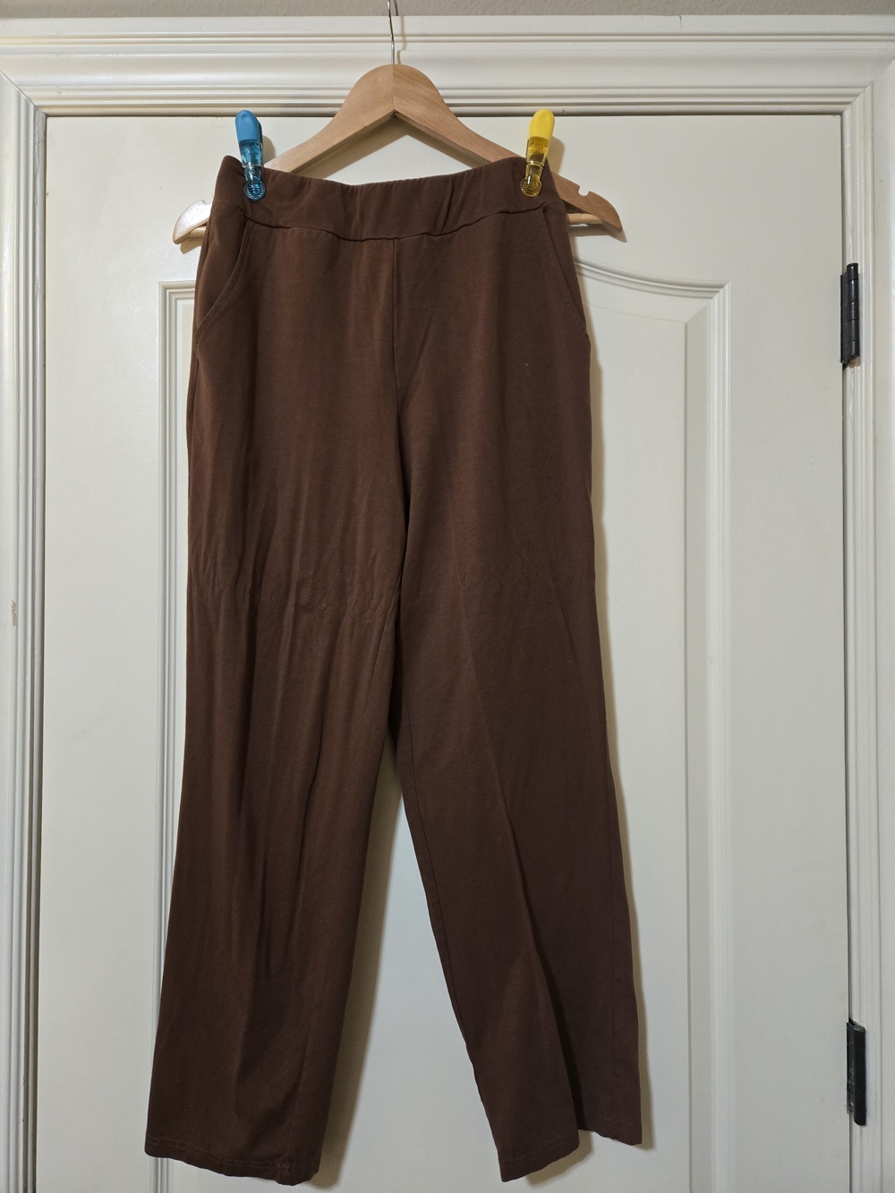 Bob Mackie Brown Straight-Leg Pull-On Pants Soft Comfy Fall